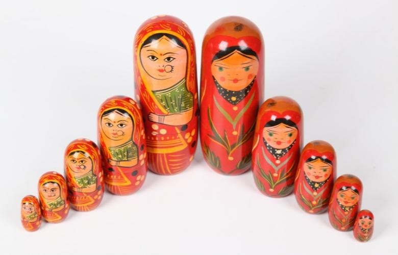 Russian Nesting Dolls As Babushka Doll